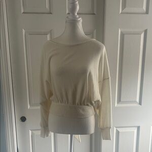 Express Off-White Long Sleeve Knit Top